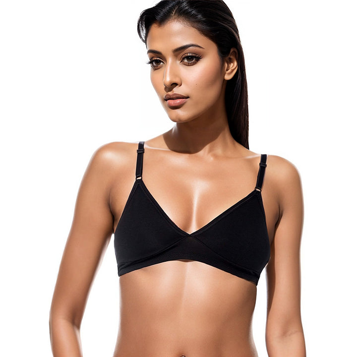 Woman's Soft Cotton Triangle Bralette - Wirefree - Elita Intimates