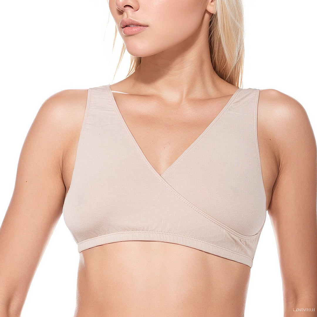 Woman's Soft Cotton Crossover Bra - Elita Intimates