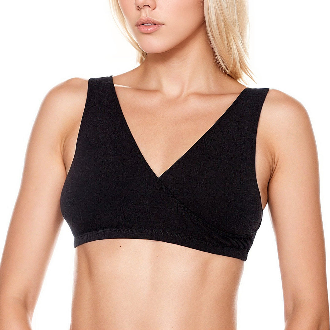 Woman's Soft Cotton Crossover Bra - Elita Intimates